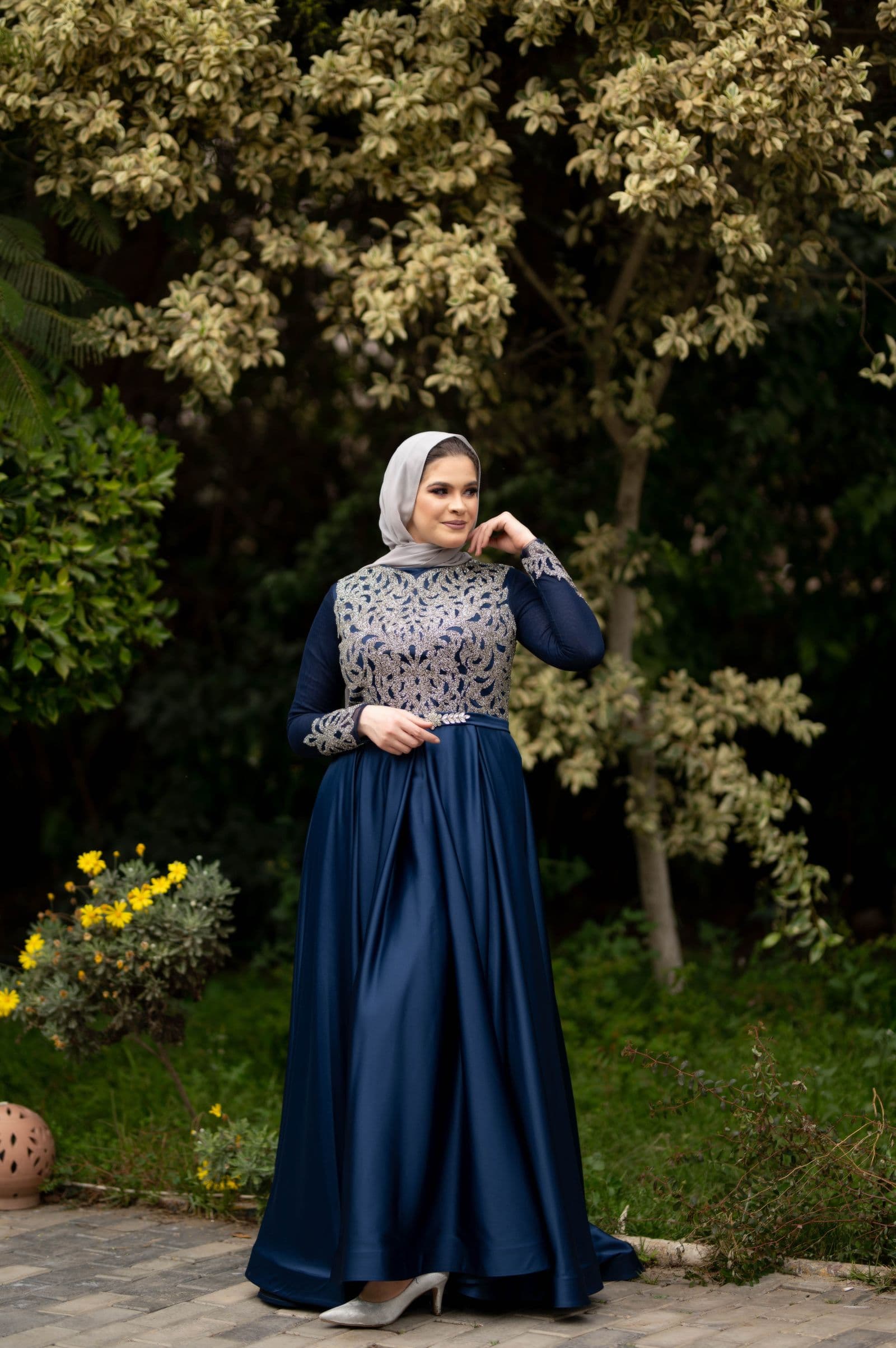 Full-skirted occasion gown