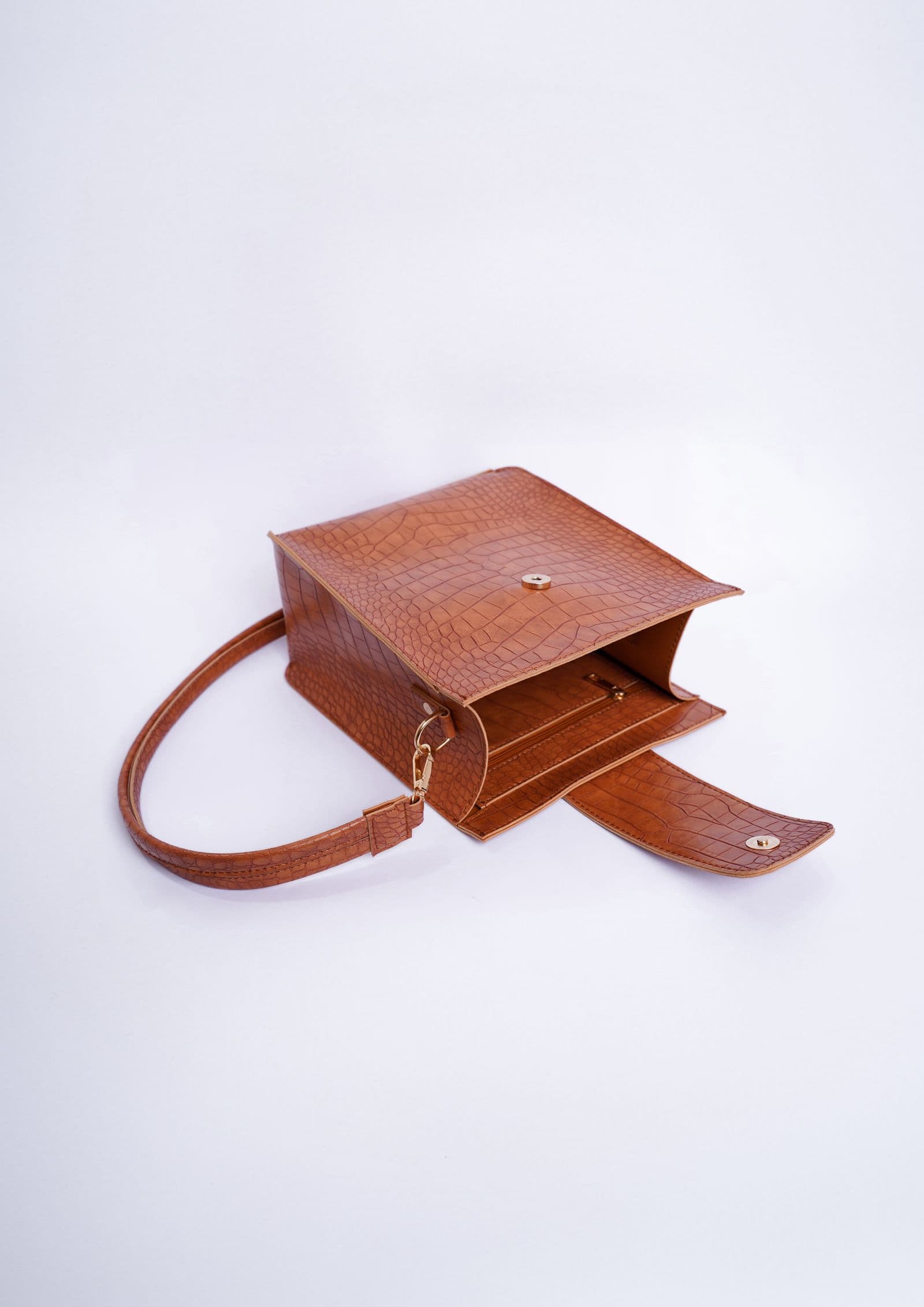 Croc-embossed tote
